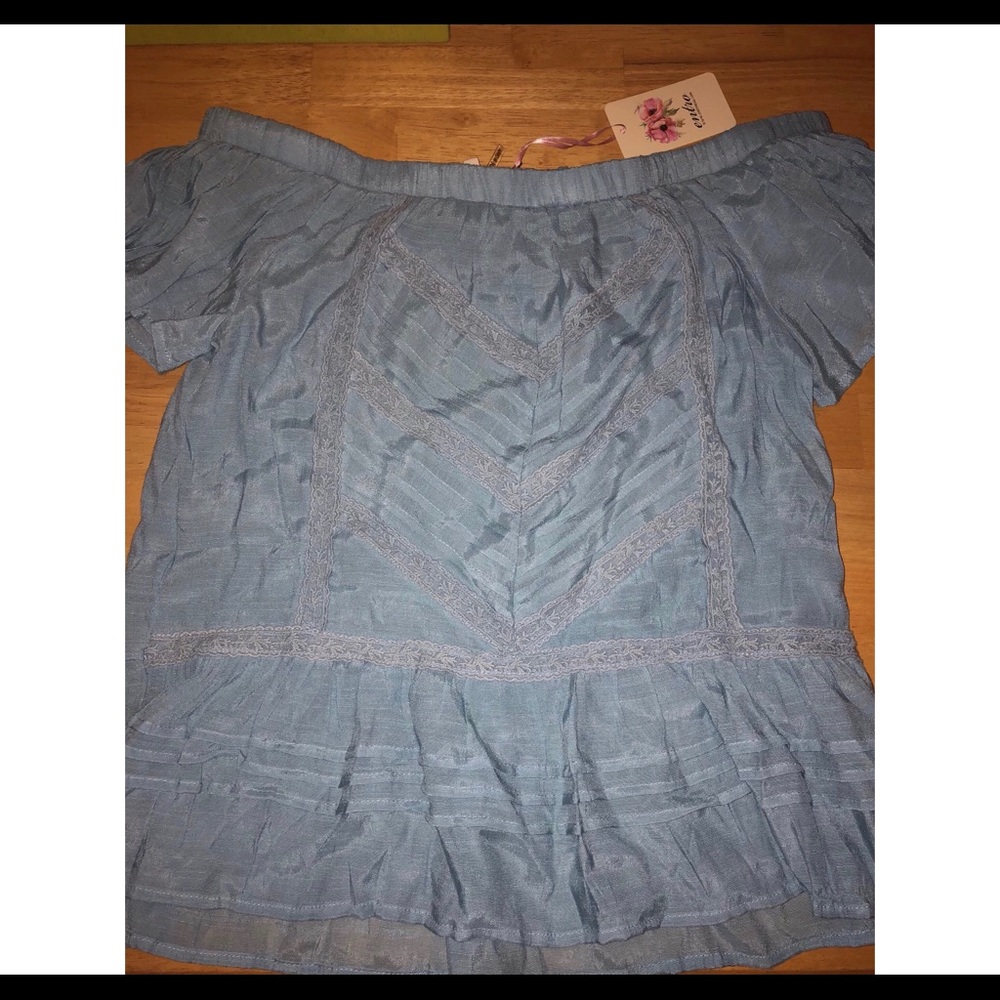 Baby Blue Off Shoulder Top